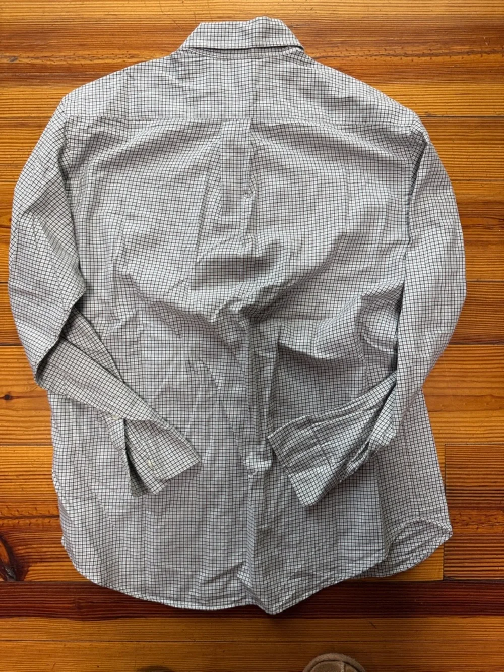 Ralph Lauren Boy’s White and green and black Micro-Check Button-Down Shirt